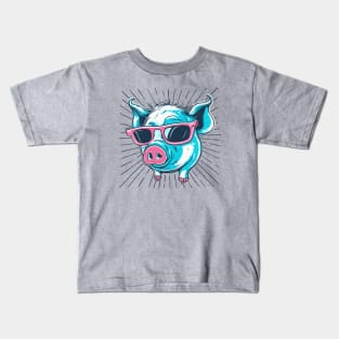 Blue Pig Kids T-Shirt